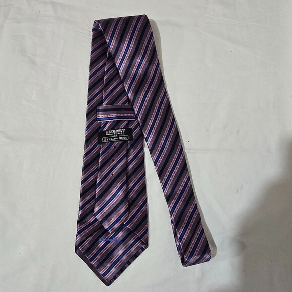 Stefano Ricci Luxury Collection Italy 100% Silk Necktie Pink Blue Striped 4"x60" - Picture 3 of 5